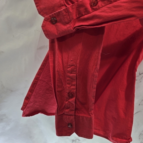 Vintage Western Shirt Women Medium Red Pearl Snap Button Rocky Mountain Rockies - Picture 8 of 11